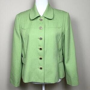 Sag Harbor Vintage Petite Textured Blazer Women's 12P Spring Green